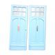 Double front door, fir and windows at the top