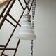 Antique stepped opaline glass pendant light