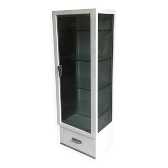 Vitrine médicale en metal laqué blanc - vintage 1960