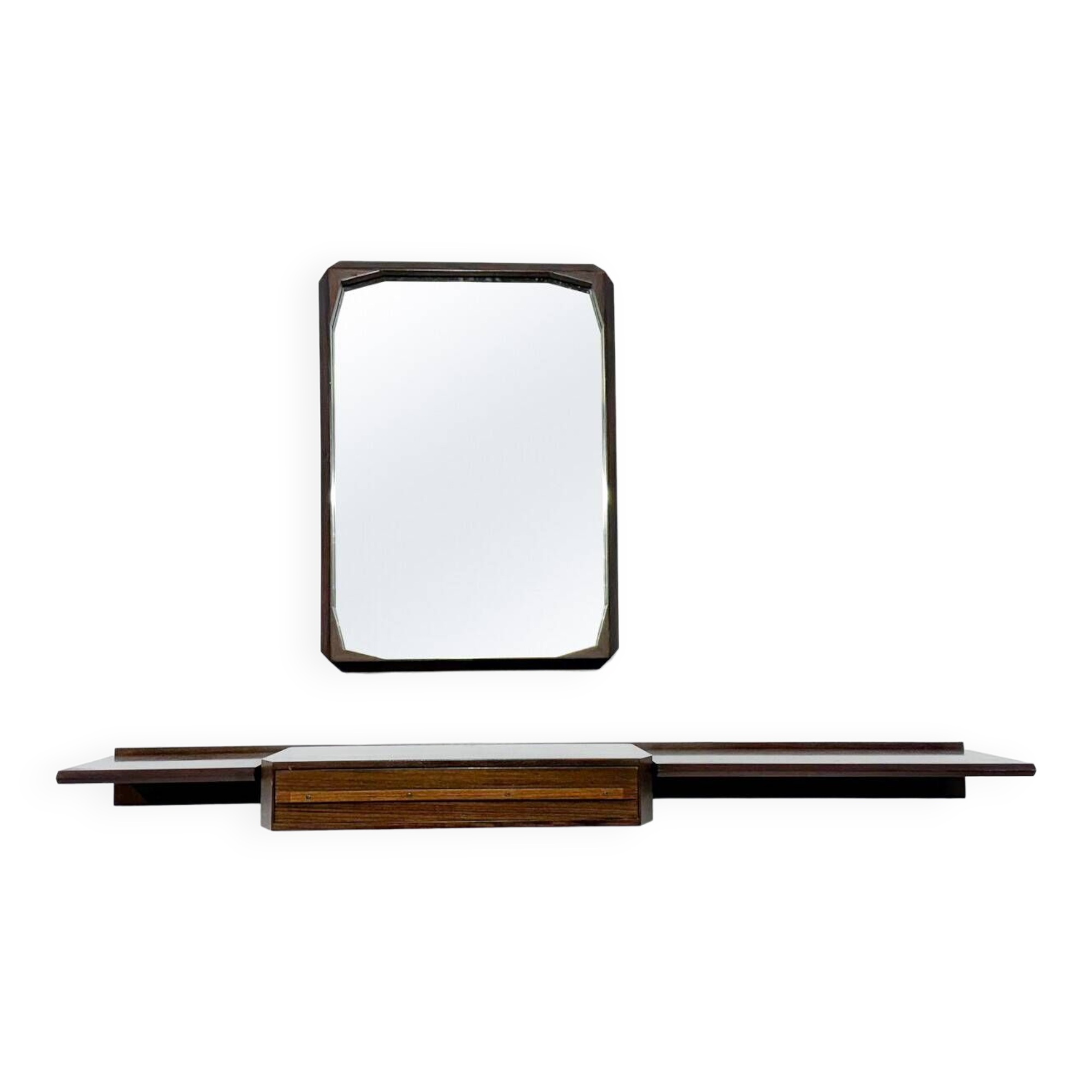 Mid-Century Modern Wall Console with Mirror, Italy, 1960s