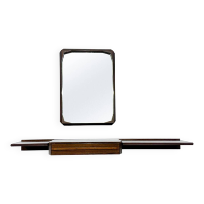 Console murale moderne du milieu du siècle avec miroir, Italie, 1960s