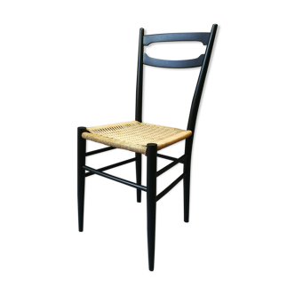 Italian chair in black ash and rope