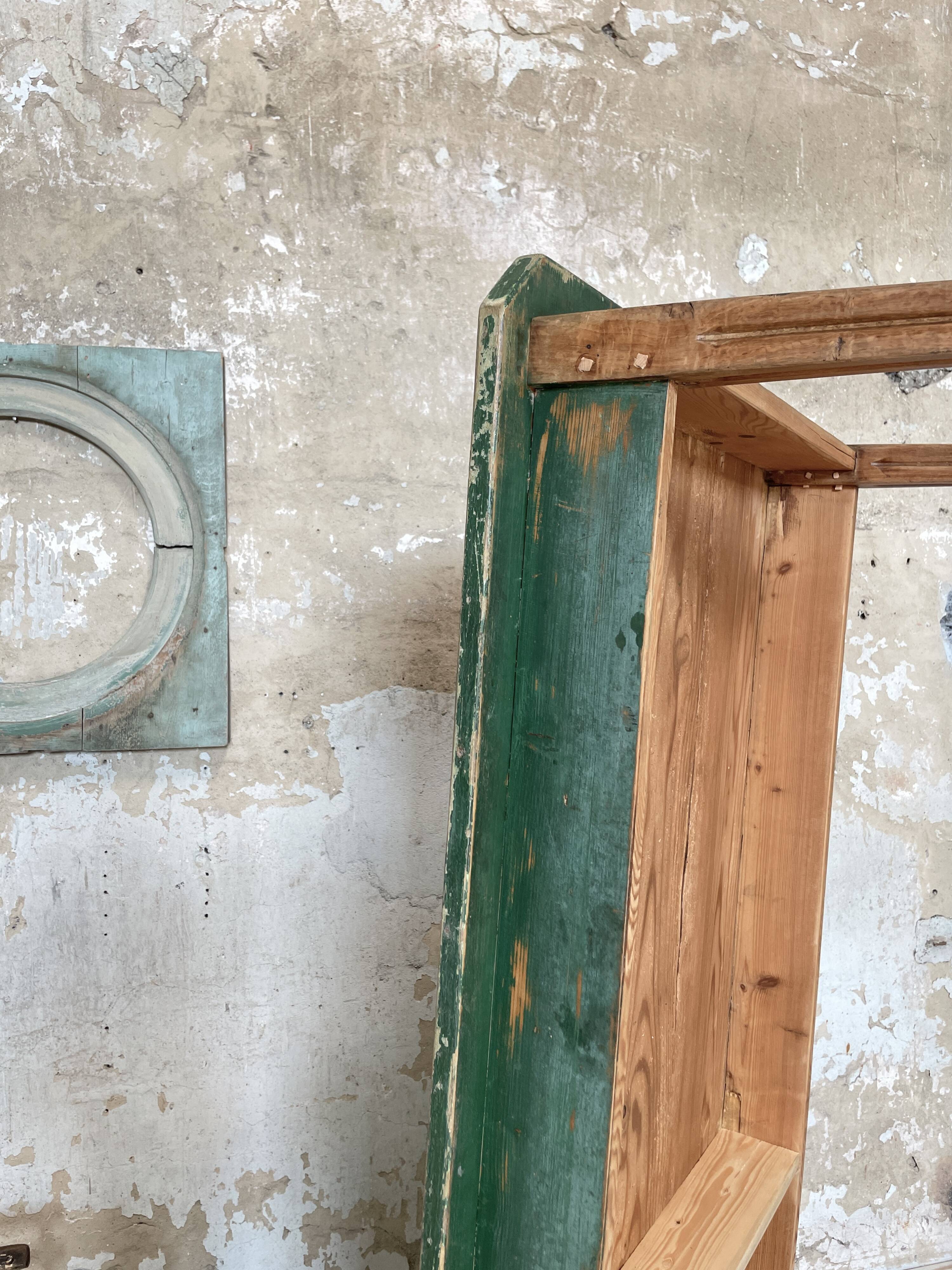 Vintage farm table with spindle legs.