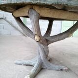 Table de jardin en ciment façon bois