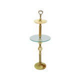 Onyx standing ashtray - gold metal