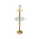Onyx standing ashtray - gold metal