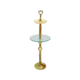 Onyx standing ashtray - gold metal