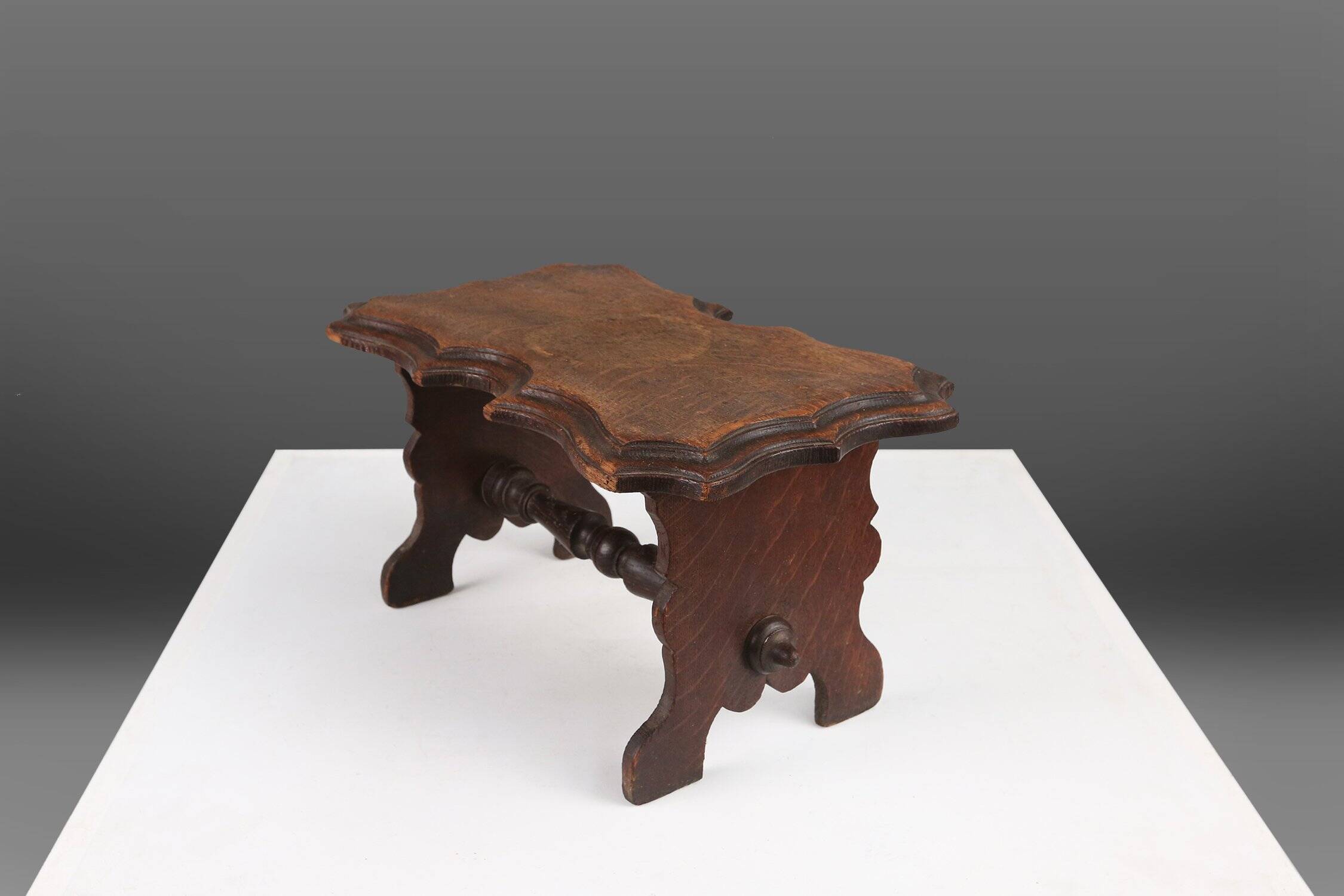 Wooden provincial Rustic Stool, France 1880s