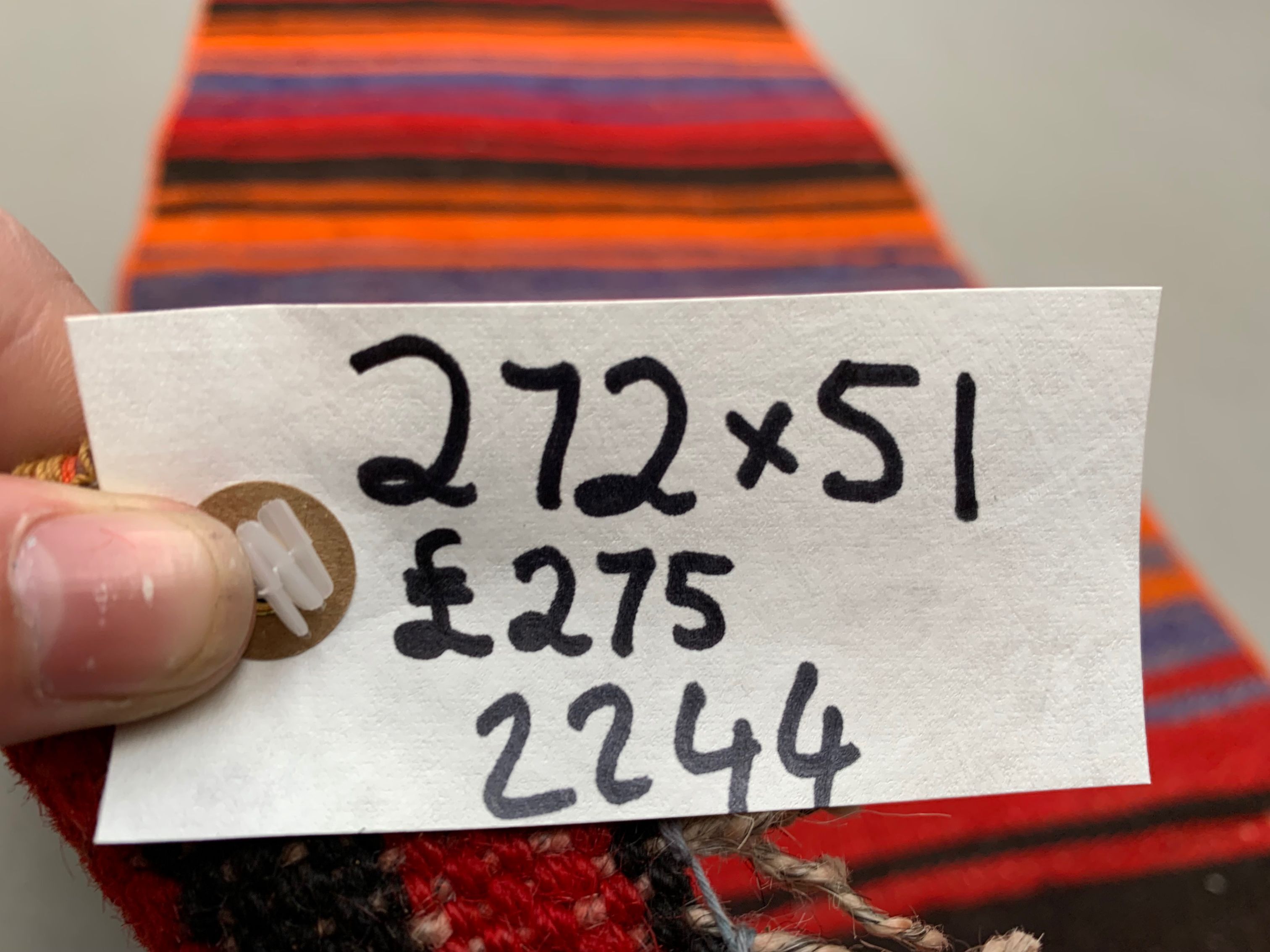 Old Turkish narrow Kilim Runner 272x51 cm shabby chic, vintage kelim