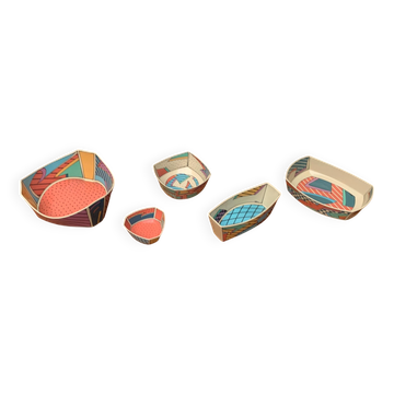 Set of 5 Bowls from the Flash One Postmodern Series by Dorothy Hafner for Rosenthal, 1980s.