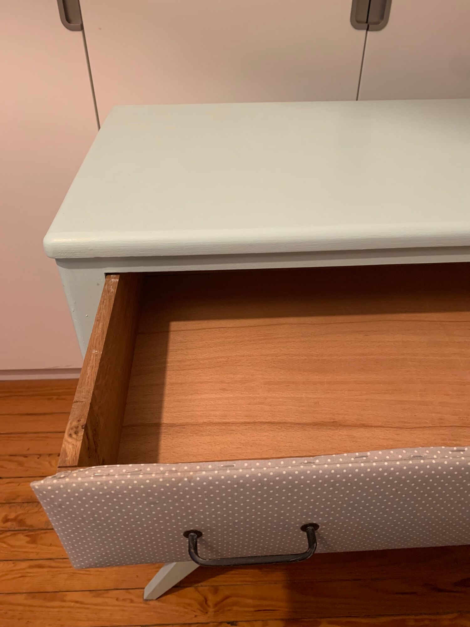 Vintage chest of drawers wood compass feet