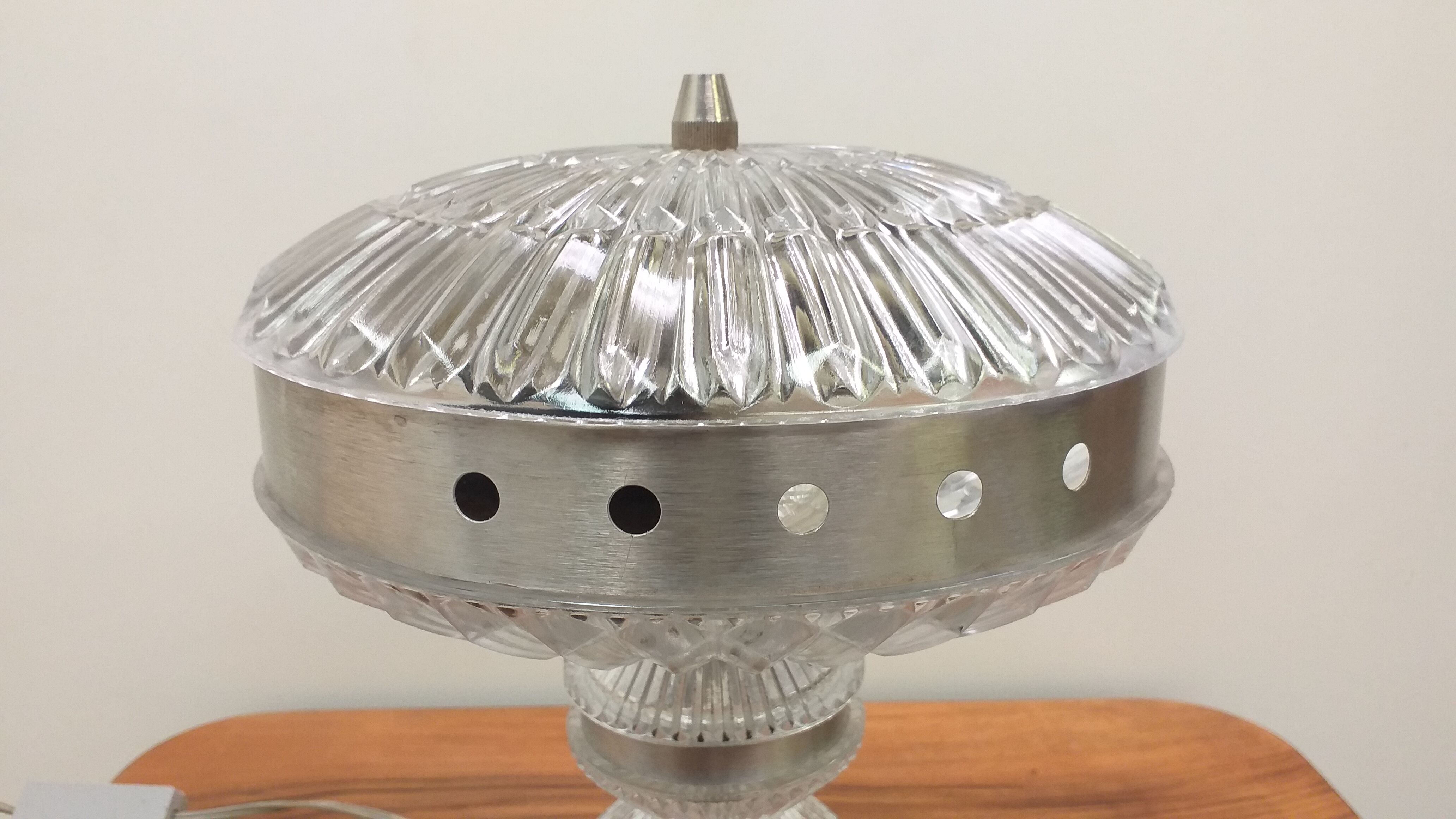 1970 Glass table lamp, Czechoslovakia