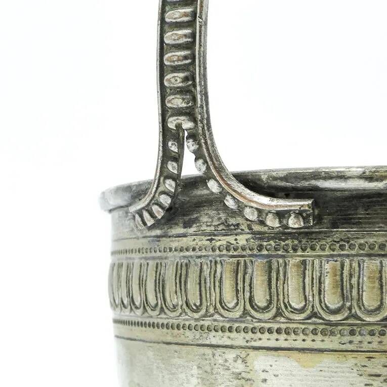 Eclectic sugar bowl, silver-plated brass, Sweden, early 20th century