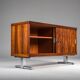 Mid-century wood veneer sideboard with chrome legs, 1960s