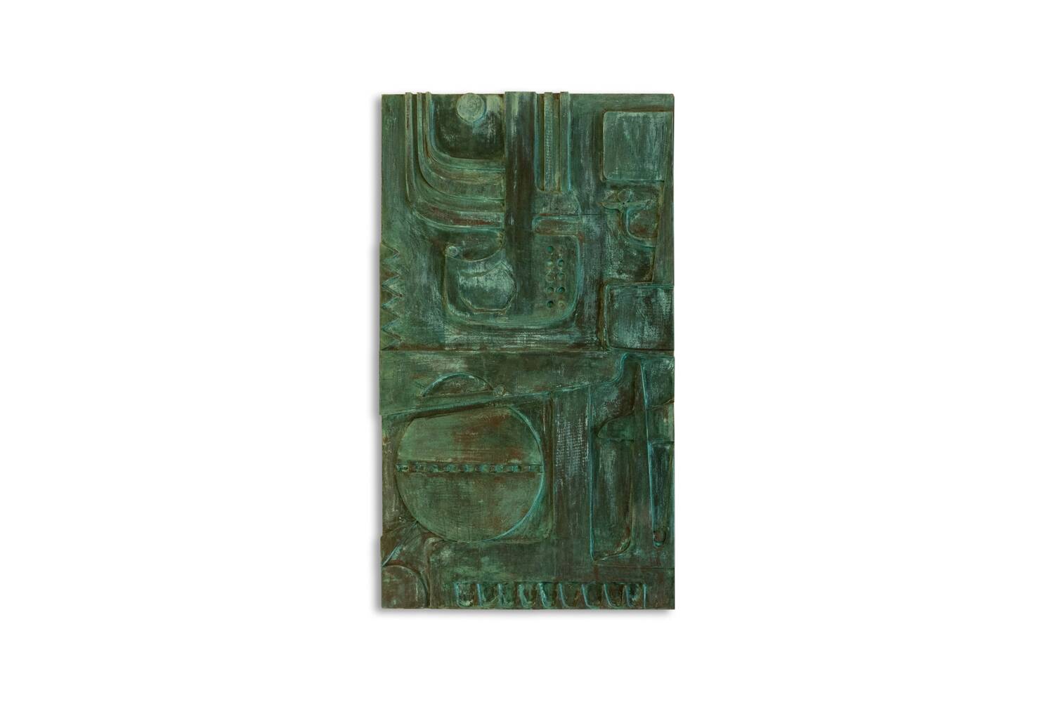 Victory of Segonzac. Sculpted and copper triptych panel. Contemporary.