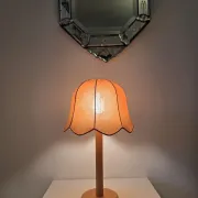 Vintage wooden and fabric lamp