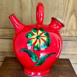 Pichet vernissé décor floral  Poët-Laval