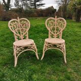 Pair of Peacock rattan chairs
