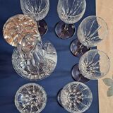 Set of 6 wine glasses and carafe from Lorraine crystal
