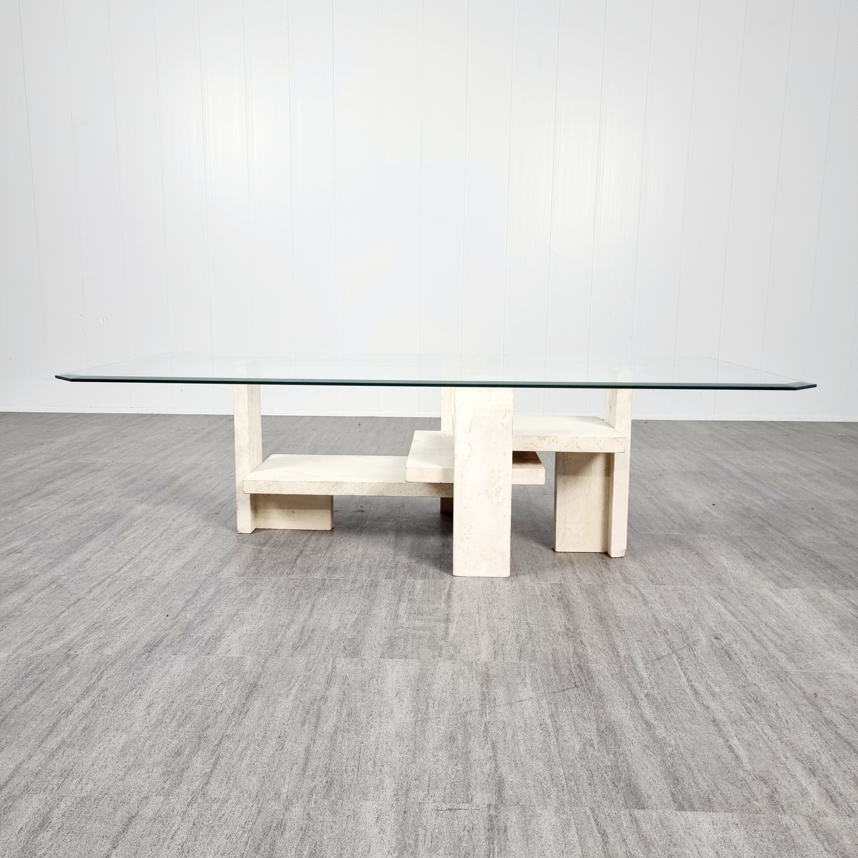 Travertine Willy Ballez coffee table