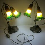 Pair of nymphea lamps
