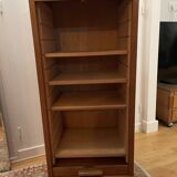 Drum filing cabinet with sliding curtain