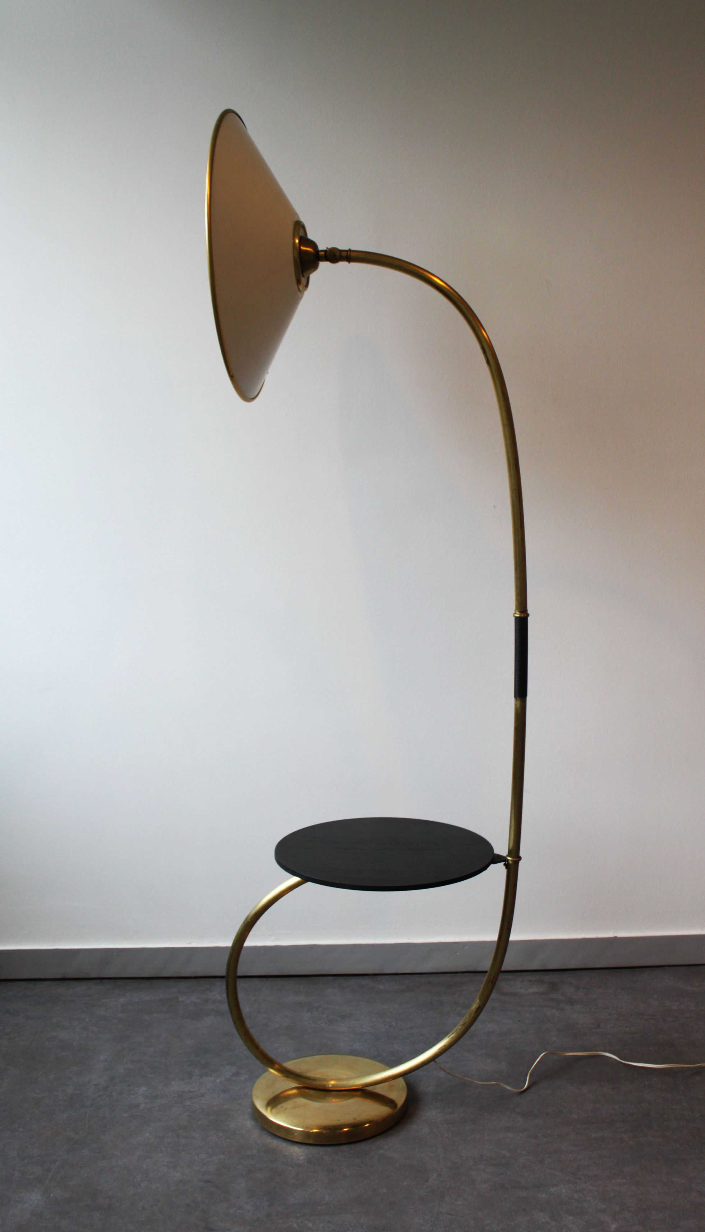 Floor lamp with shelf by Kaiser, Germany, 60's.