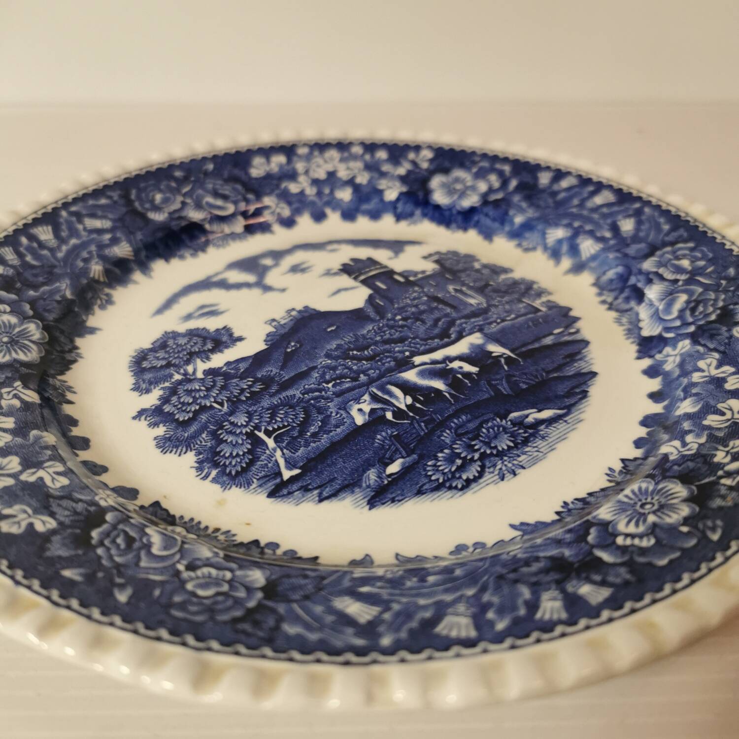 Adams English Scenic Ironstone Blue Plate