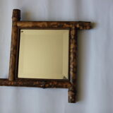 Beveled bamboo mirror 39 X 39 cm