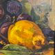 Still life with quetsches and pears signed and dated 1935
