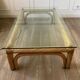 Grand table basse rotin et verre