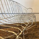 Old wrought iron garden bench