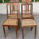 4 Art Deco chairs in solid oak with caning from the 1920s.