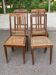 4 Art Deco chairs in solid oak with caning from the 1920s.