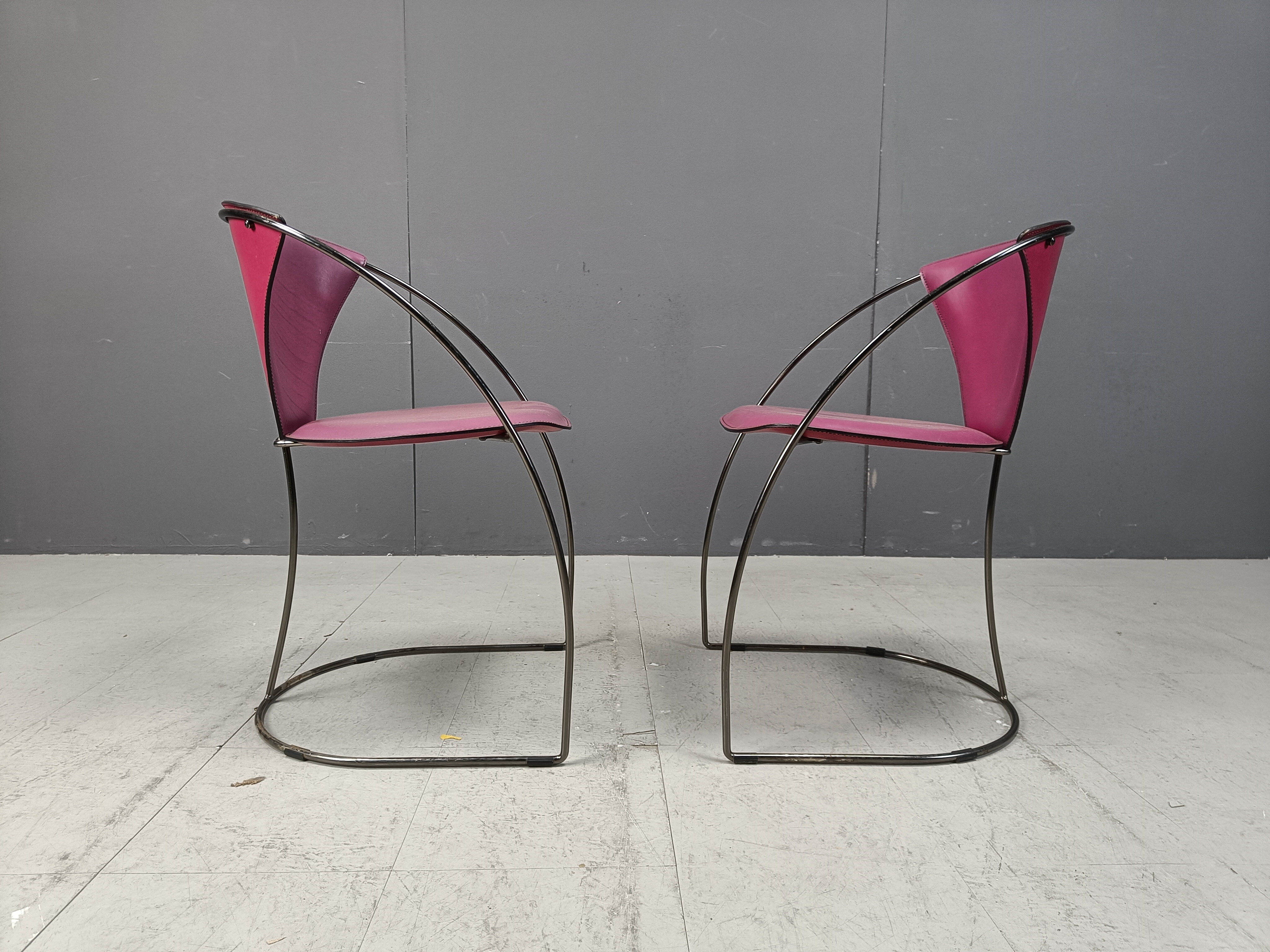 Vintage pink 'Linda' dining chairs by Arrben, 1980s - set of 4