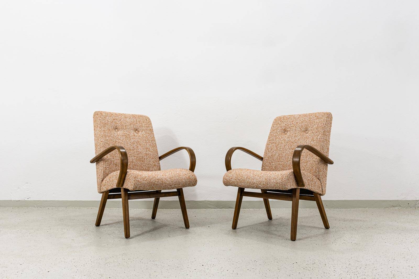 Armchairs type 53 by J. Smidek, Ton, Czechoslovakia, 1960s, set of 2