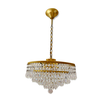 Lustre à pampilles de cristal