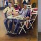 The flower market, oil on canvas signed Luga.