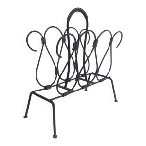 Porte-revues en cuir - noir