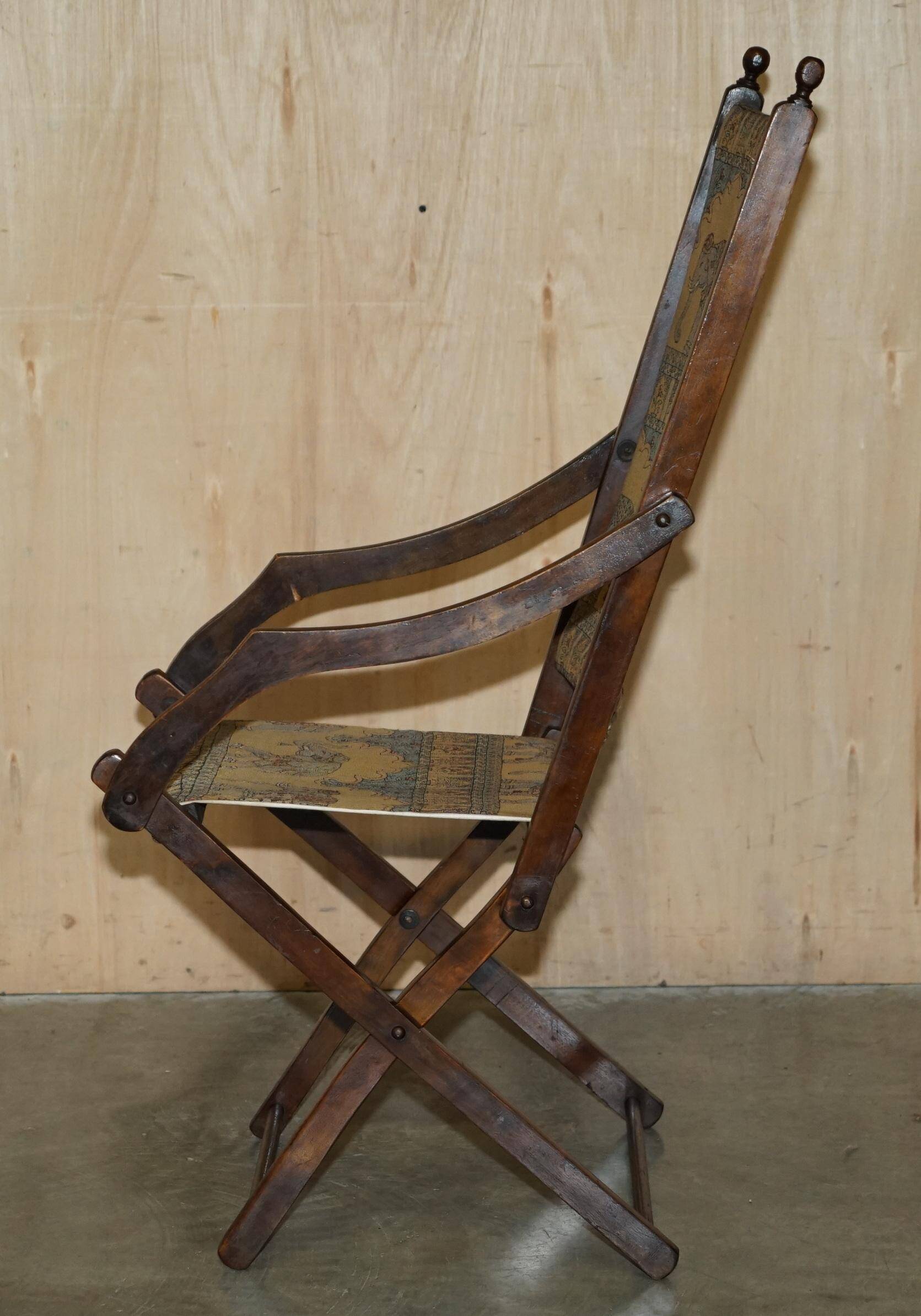 Antique Indo-Anglo elephant folding military chair circa 1890