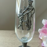 Glass and metal soliflore vase