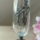 Glass and metal soliflore vase