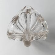 Transparent Murano Glass Bowl, Large Tri-lobed Triangle, Clear Glass with Bubbles, 1970s Italian Mid-Century Design