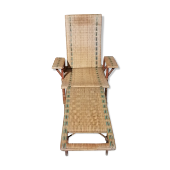 Long chair in rattan circa 1960 vintage