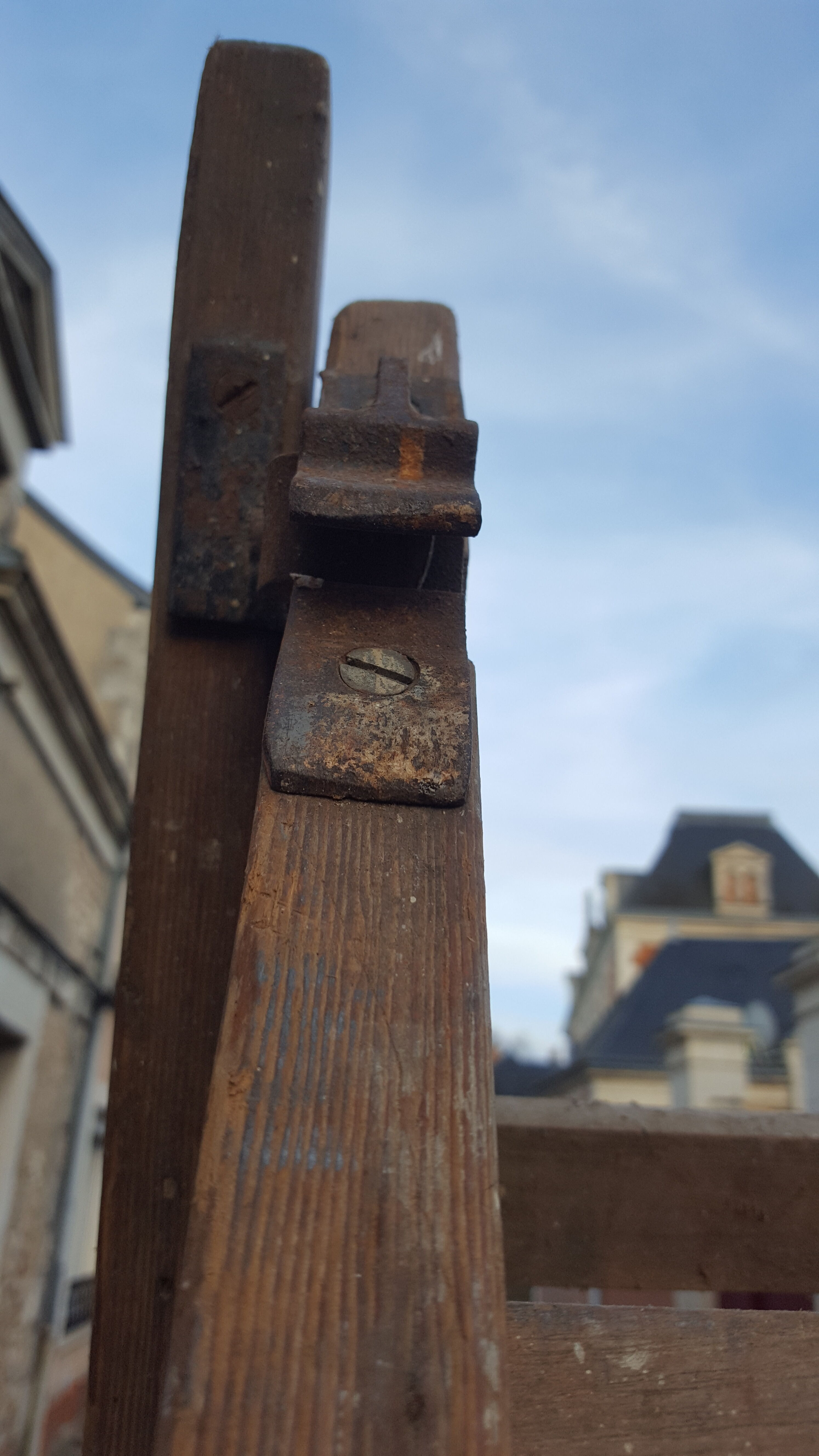 Large double wood ladder