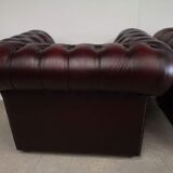 Chesterfield burgundy leather armchairs