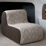 Pair of reupholstered vintage armchairs