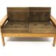 Scandinavian two-seater sofa in pine and velvet, Sweden, 1970.
