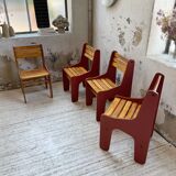 4 vintage Plywood chairs 80s
