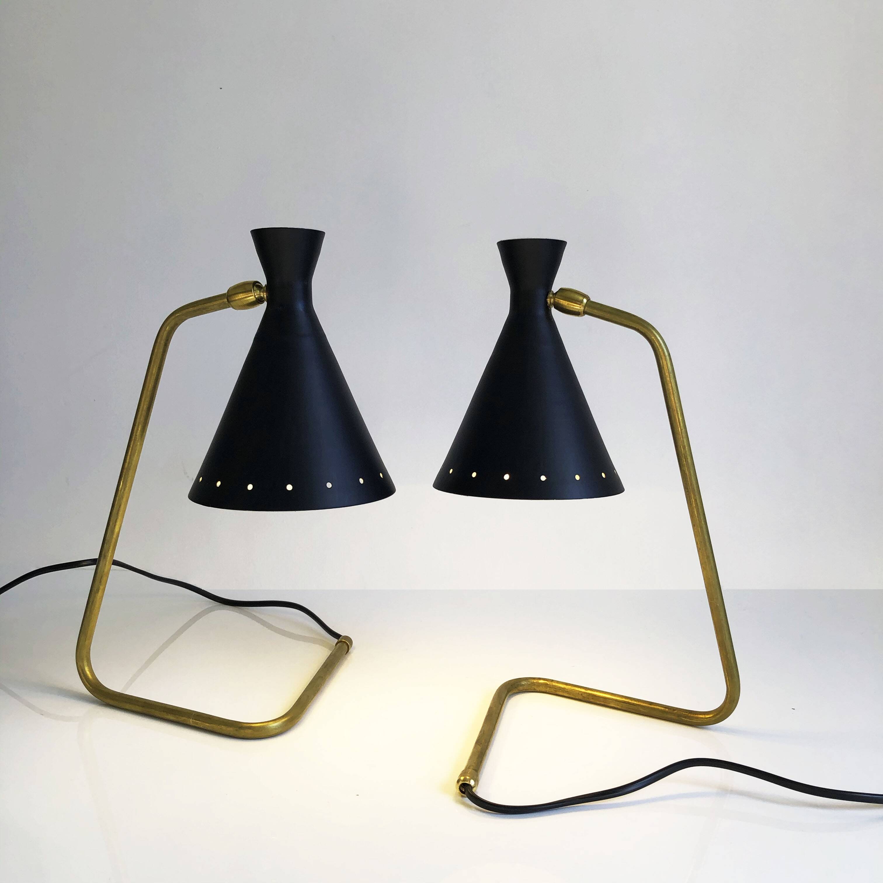 Pair of Italian “cocotte” lamps. 50s design
